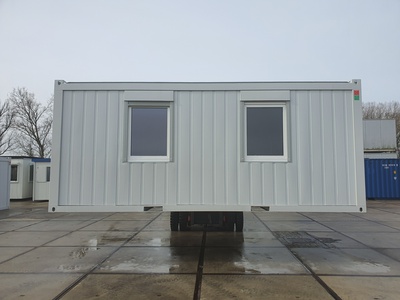 Kantoorunit 20 ft maat 2 zijramen Rolluiken Dubbelglas
